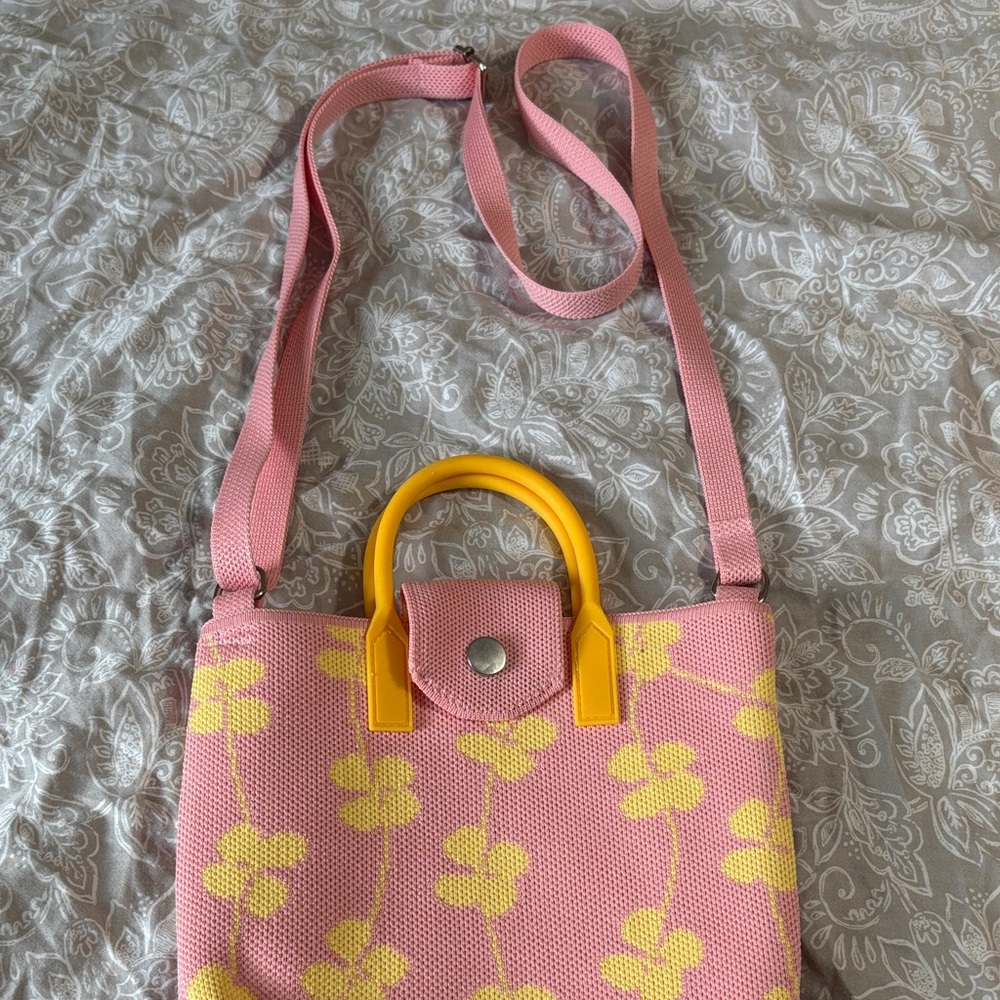 Stylish Pink and Yellow Women's Bag